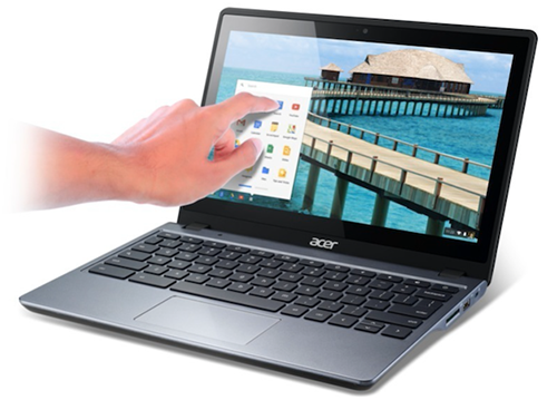 Acer ra mắt Chromebook C720P. Acer vừa chính thức giới thiệu chiếc Chromebook được trang bị màn hình cảm ứng đầu tiên của hãng, mang số hiệu C720P. C720P được trang bị một màn hình đèn nền LED, cảm ứng đa điểm, độ phân giải đạt mức 1366 x 768, máy sử dụng CPU Intel Celeron 2955U, RAM 2GB. C720P có ổ SSD 32GB, theo lời của đại diện Acer thì nhờ có SSD 32GB mà tốc độ khởi động của C720P chỉ ít hơn 7 giây. Acer sẽ bán ra Chromebook C720P vào tháng sau với giá 299$ (khoảng 6,3 triệu VND).